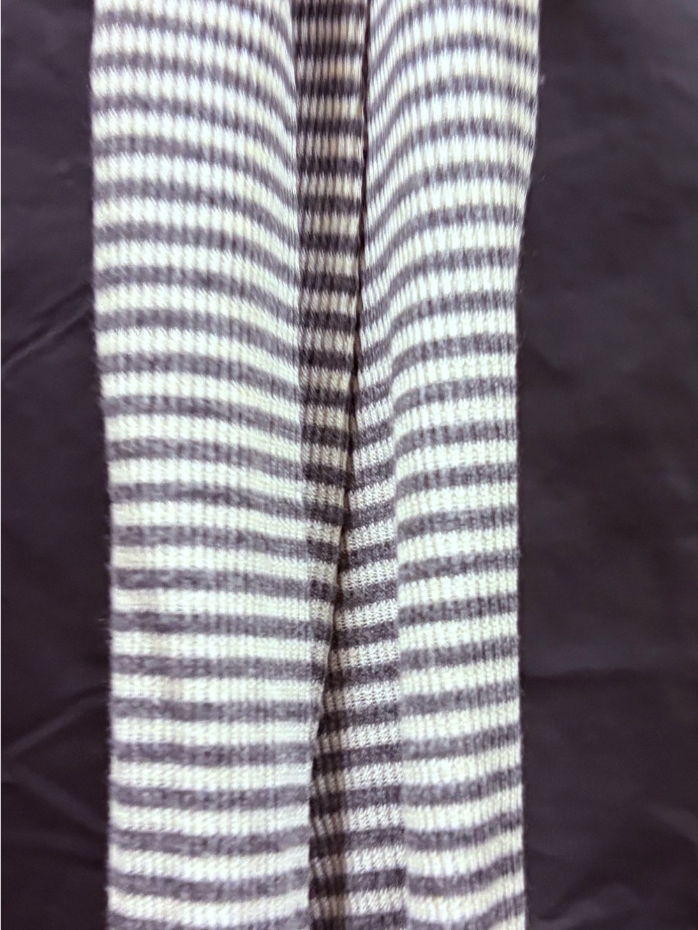 Splendid Striped Knit woman’s infinity scarf Gray and White